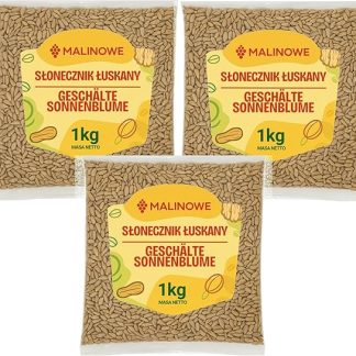 Семена подсолнечника сорта «Малина» (очищенные), 3 x 1 кг, натуральные, высокого качества.