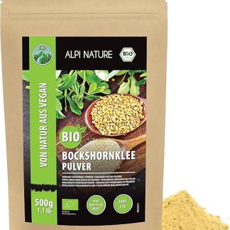 Alpi Nature Органический порошок пажитника 500 г, молотые семена пажитника, молотый порошок мети