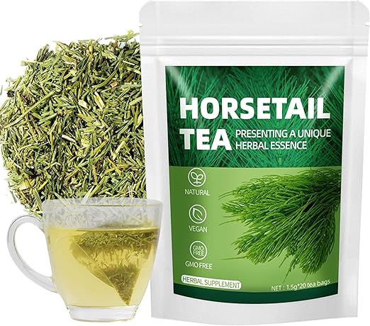 Натуральный травяной чай, 20 пакетиков - высококачественная смесь сушеных листьев для ежедневного оздоровления, здоровья волос, кожи и ногтей.