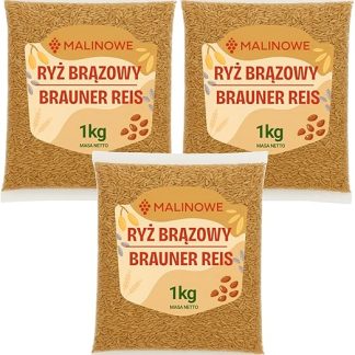 Набор коричневого риса с малиной, 3 кг, натуральный, высокого качества.
