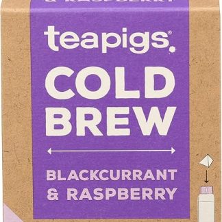 Чайные пакетики Teapigs со вкусом черной смородины и малины для холодного заваривания, 10 штук, натурально сладкий травяной чай с насыщенным вкусом гибискуса.