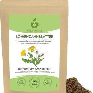 Травяной чай из одуванчика IDDA, 125 г, сушеные и нарезанные листья одуванчика, рассыпной чай.