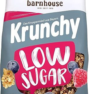 Хрустящие мюсли с низким содержанием сахара, красные ягоды, 375 г, органические.