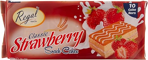 Клубничные пирожные-батончики Regal Food - 10 штук - сладкое угощение для всей семьи.