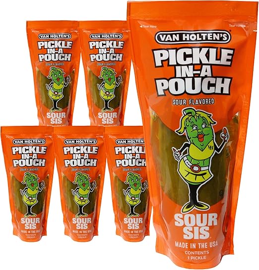 Маринованные огурцы Van Holten's Pickles - Sour Sis Pickle-In-A-Pouch - 6 шт.