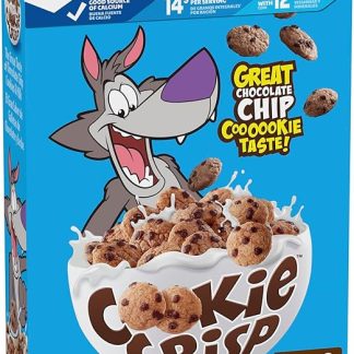 Хлопья для завтрака Cookie Crisp, со вкусом шоколадного печенья, изготовлены из цельного зерна, большой размер, 26,3 унции.