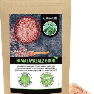 Крупная гималайская розовая соль Alpi Nature, 500 г, гималайская розовая соль, гималайская каменная соль 2-5 мм.