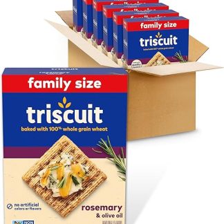 Цельнозерновые пшеничные крекеры Triscuit с розмарином и оливковым маслом, семейная упаковка, коробки 170-354 мл.