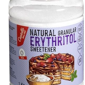 Подсластитель с эритритолом - гранулированный 10 г = 7 г сахара Подсластитель со 100% натуральным ароматизатором - 0 калорий - 0 гликемический индекс - Кето и палео - 0 чистых углеводов - Без ГМО - Castello с 1907 года - 1 кг