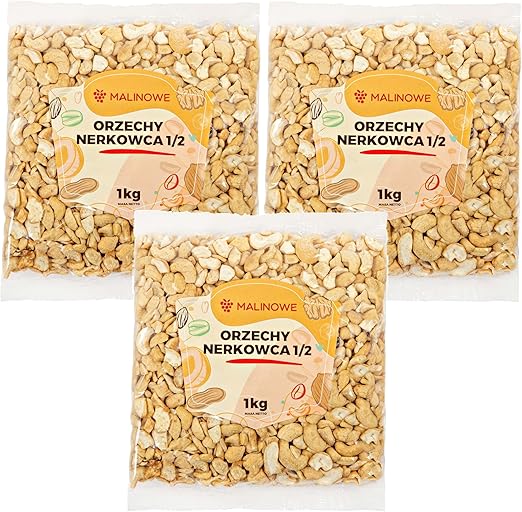 Набор орехов кешью со вкусом малины, 3 штуки по 1 кг, натуральные.