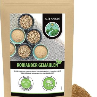 Порошок кориандра Alpi Nature 40 г, молотые семена, порошок семян кориандра для приготовления пищи
