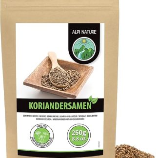 Koriandersamen (250 г), Koriander ganz, 100% натуральный продукт, Koriandersaat natürlich ohne Zusätze, веганский