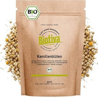 Органический чай из цветков ромашки Biotiva, 500 г - ЕС - выращивание - высококачественные органические цветки ромашки - ромашковый чай - розлив и проверка качества в Германии (DE-ÖKO-005)