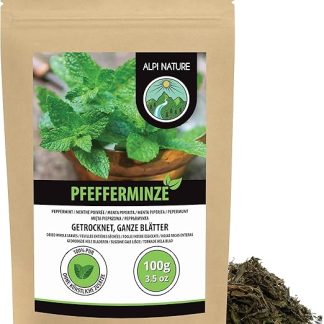 Мятный чай Alpi Nature 100 г, цельные листья мяты, рассыпной чай для заваривания.