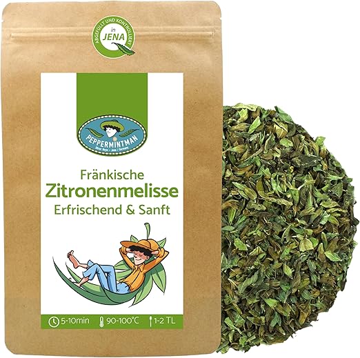 Французская мелисса – крепкий, ароматный травяной чай, произведенный в Германии – из цельных листьев – отлично утоляет жажду и обладает легким лимонным ароматом (60 г)