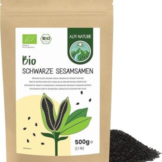 Органические семена черного кунжута Alpi Nature 500 г, без глютена.
