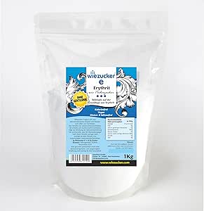 Сахарная пудра Wiezucker Erythrit, без калорий, заменитель сахарной пудры, 1 упаковка (1 x 1 кг) Erypul1