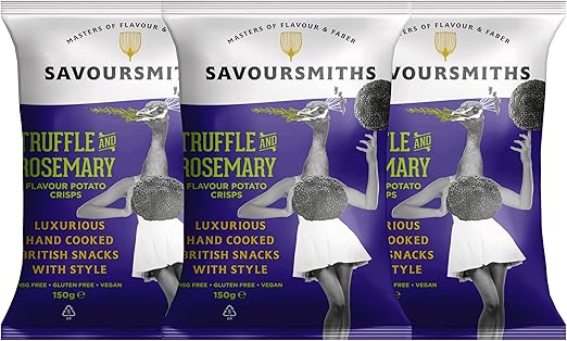 Картофельные чипсы Savoursmiths класса люкс с трюфелем и розмарином, 150 г, 3 шт.