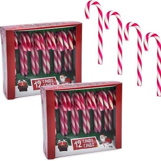 Клубничные съедобные леденцы-трости, 24 штуки, рождественское украшение, елочная игрушка, кулон, сладости