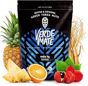 Зеленый мате Verde Mate Green Mas IQ 0,5 кг Ароматный мате с травами и фруктами 500 г Мягкий вкус Натуральный кофеин Чай мате из Бразилии 500 г