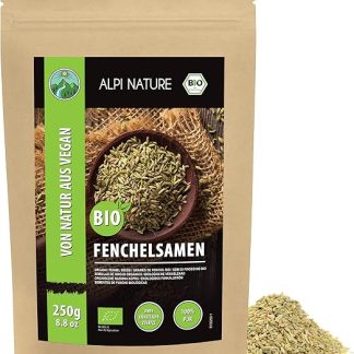 Органические семена фенхеля Alpi Nature 250 г, цельные семена фенхеля для приготовления пищи и чая.