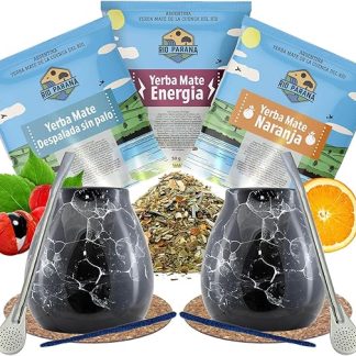 Набор пробников мате Rio Parana | Пробники мате 50 г | Тыква/матеро, бомбилья и аксессуары | Аргентинский мате | Чай мате | Натуральный кофеин | 3 x 50 г