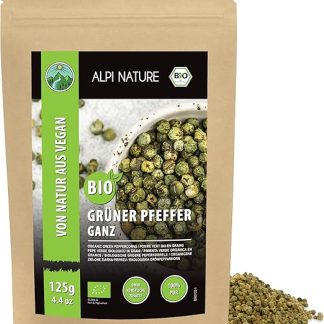 Органический зеленый перец Alpi Nature 125 г, целые зерна черного перца, целые зеленые зерна черного перца