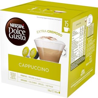 NESCAFÉ Dolce Gusto Cappuccino XXL, 30 капсул (15 с молоком, 15 с кофе), 100% арабика, легкое наслаждение с кремовой пенкой.