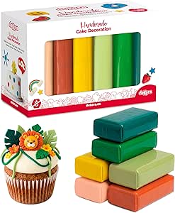 dekora – Набор цветной сахарной пасты из 6 цветов – гибкая и удобная в использовании сахарная мастика для тортов – без глютена, халяль, кошерный продукт, 600 г
