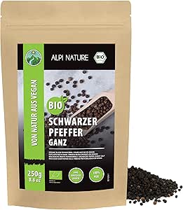 Органический черный перец Alpi Nature 250 г, целые зерна черного перца, цельные зерна черного перца