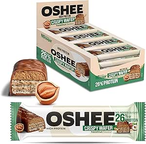 12 хрустящих протеиновых батончиков OSHEE с орехами, 37 г