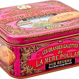 La Mere Poulard 1888 | Печенье с соленой карамелью и сливочным маслом | Жестяная коробка французского масляного печенья | Песочное печенье с карамелью и сливочным маслом - 202,5 г | Подарочные жестяные коробки для печенья