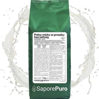 Сухое цельное молоко SaporePuro без лактозы, 1 кг Высокая растворимость Идеально подходит для выпечки тортов, хлеба и мороженого Для профессионального и промышленного использования Без лактозы Без глютена