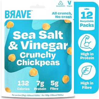 Жареный нут BRAVE – полезный перекус, богатый белком, низкокалорийный (35 г (12 штук))