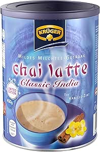 Krüger Chai Latte Classic India Ванильно-коричный чай, молочный чай, чайный порошок, растворимый чай, 450 г, 18 порций, 8971