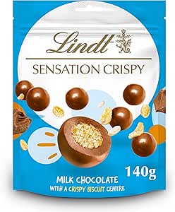 Молочный шоколад Lindt CRISPY SENSATION, хрустящая начинка, упаковка 140 г.