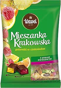 Шоколадные желейные конфеты Wawel Chocolate Jellies Krakowska Mix с натуральным фруктовым соком, 1 кг (1000 г)
