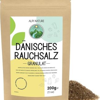 Датская копченая соль Alpi Nature в гранулах 1-3 мм, 200 г, гранулированная морская соль холодного копчения на буковой древесине.