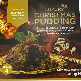 Роскошный традиционный британский рождественский пудинг Matthew Walker, 400 г, 1 шт., средний размер.