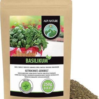 Сушеный базилик Alpi Nature 250 г, сушеные и измельченные листья базилика, итальянская приправа.