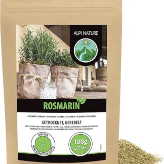 Сушеный розмарин Alpi Nature 100 г, сушеные и измельченные листья розмарина, зелень розмарина для приготовления пищи.