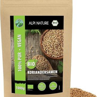 Семена кориандра органические Alpi Nature, 1 кг, цельные семена кориандра для приготовления пищи и смесей специй.