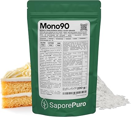 MONO90 – Дистиллированные моно- и диглицериды 200 г – Растительный пищевой эмульгатор для хлебобулочных изделий, макаронных изделий и картофельных продуктов.