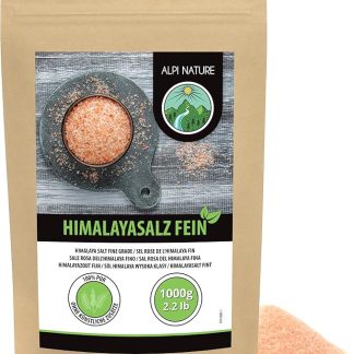 Гималайская розовая мелкая соль Alpi Nature, 1 кг, гималайская розовая соль, гималайская каменная соль 0,5–1 мм.