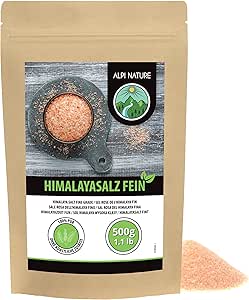 Гималайская розовая мелкая соль Alpi Nature 500 г, гималайская розовая соль, гималайская каменная соль 0,5–1 мм