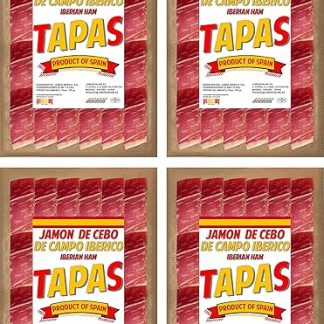 Ветчина Пата Негра ТАПАС - типичная испанская ветчина Иберико Хамон Себо де Кампо Иберико Кортадо и ТАПАС в Кучилльо.