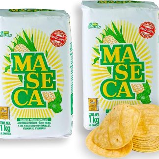 Кукурузная мука Maseca из Мексики для тортильи, 1 кг (упаковка из 2 шт.), Harina de Maiz, Masa Harina, безглютеновая мука.