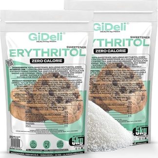 GiDeli Эритритол 10 кг, бескалорийный кристаллический сахар, пищевой заменитель, веганская и полезная для зубов альтернатива сахару.