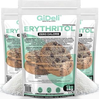 GiDeli Эритритол 3 кг, бескалорийный кристаллический сахар, пищевой заменитель, веганская и полезная для зубов альтернатива сахару.
