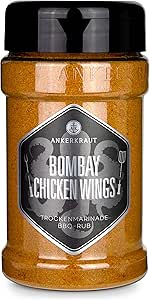 Приправа для куриных крылышек по-бомбейски с квашеной капустой, солонка.